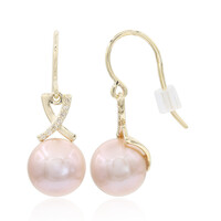 9K Pink Ming Pearl Gold Earrings (TPC)