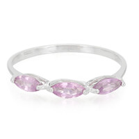 Unheated Ceylon Purple Sapphire Silver Ring