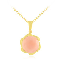 Pink Opal Silver Necklace