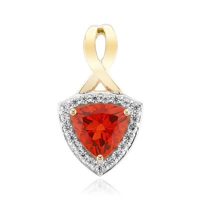 9K AAA Mexican Fire Opal Gold Pendant
