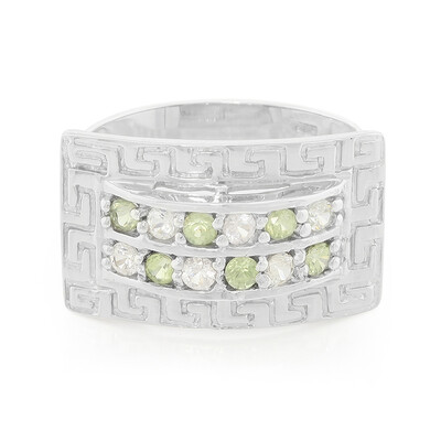 Green Sapphire Silver Ring