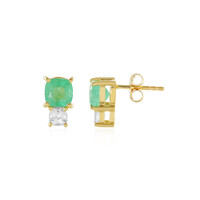 Russian Emerald Silver Earrings