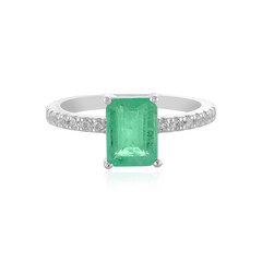 Russian Emerald Silver Ring