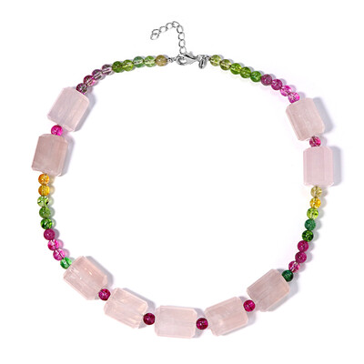 Rose Quartz Silver Necklace