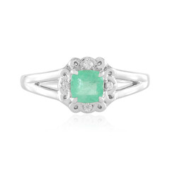 Russian Emerald Silver Ring (Adela Silber)