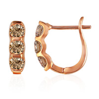 14K SI1 Argyle Rose De France Diamond Gold Earrings