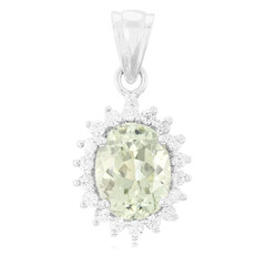 Green Amethyst Silver Pendant