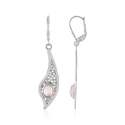 Rose Quartz Silver Earrings