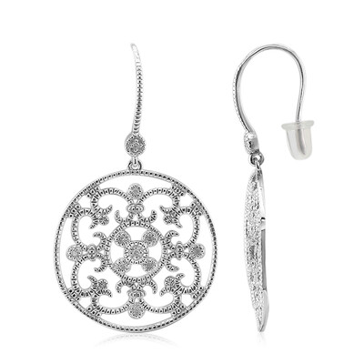 I3 (I) Diamond Silver Earrings