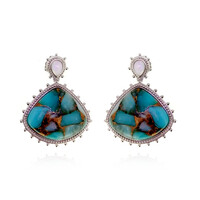 Amazonite Mosaic Silver Earrings (Dallas Prince Designs)