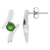 Russian Diopside Silver Earrings