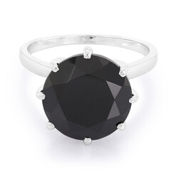 Black Spinel Silver Ring