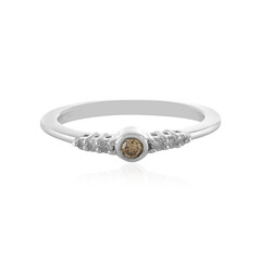 PK1 Champagne Diamond Silver Ring