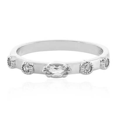 White Topaz Silver Ring