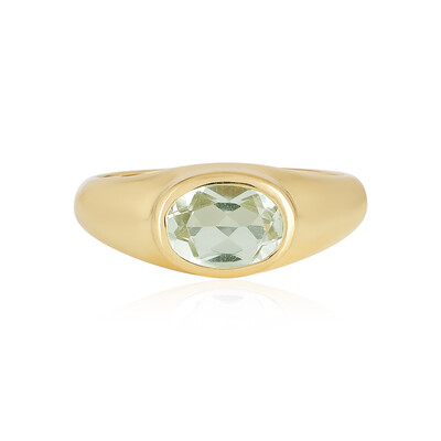 Green Amethyst Silver Ring