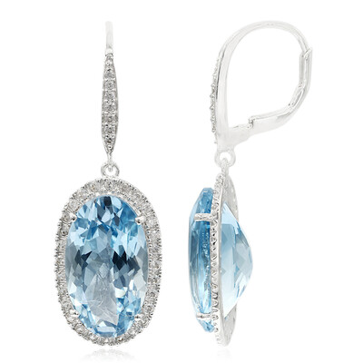 Sky Blue Topaz Silver Earrings