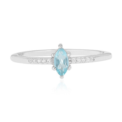 Blue Apatite Silver Ring