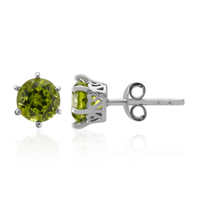 Burmese Peridot Silver Earrings