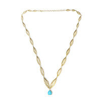 9K Sleeping Beauty Turquoise Gold Necklace (Ornaments by de Melo)