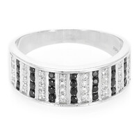 Black Spinel Silver Ring