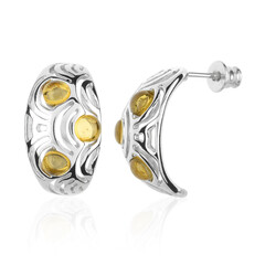 Lemon Baltic Amber Silver Earrings