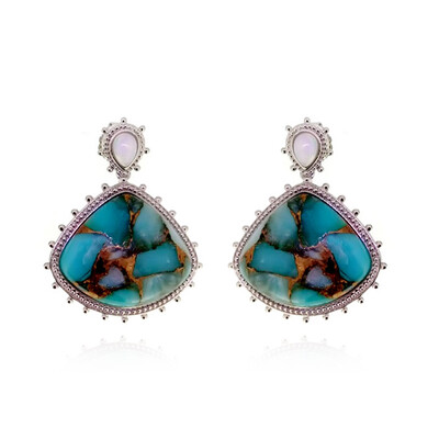 Amazonite Mosaic Silver Earrings (Dallas Prince Designs)
