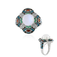Rainbow Moonstone Silver Ring (Adela Silber)