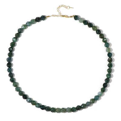 Moss Agate Silver Necklace