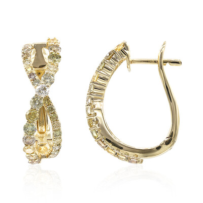 14K SI2 Fancy Diamond Gold Earrings (CIRARI)