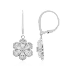 White Topaz Silver Earrings