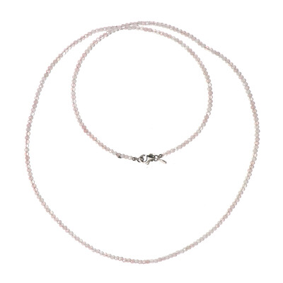 Rose Quartz Silver Necklace