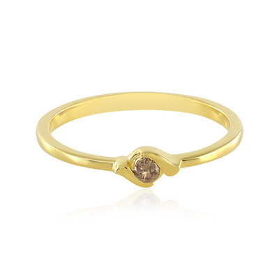 I3 Champagne Diamond Silver Ring