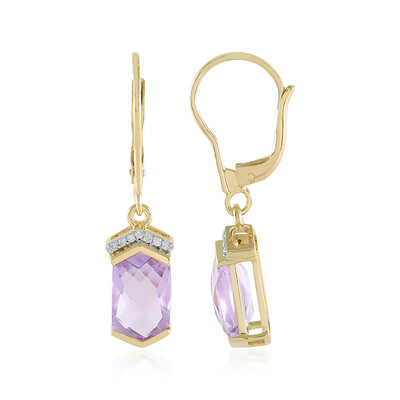 14K Rose de France Amethyst Gold Earrings (SUHANA)