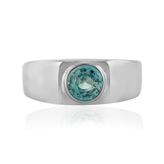 Blue Zircon Silver Ring