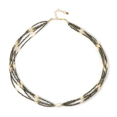 White Freshwater Pearl Silver Necklace (Riya)