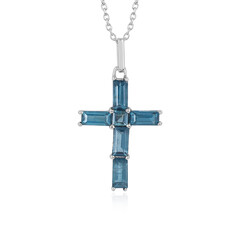 Teal Kyanite Silver Necklace
