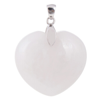 Snow Quartz Silver Pendant