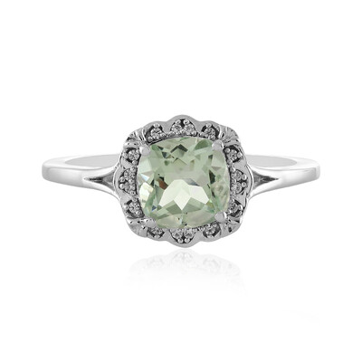 Green Amethyst Silver Ring