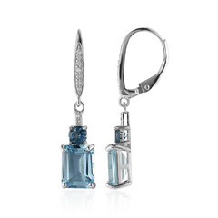 Sky Blue Topaz Silver Earrings