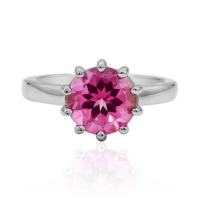 Pink Topaz Silver Ring