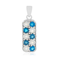 Neon Blue Apatite Silver Pendant