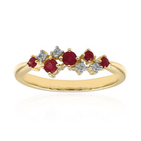 9K Red Beryl Gold Ring