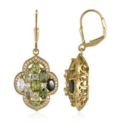 Green Tourmaline Silver Earrings