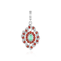 Russian Emerald Silver Pendant