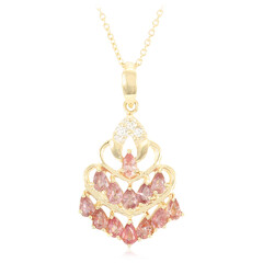 18K Unheated Padparadscha Sapphire Gold Necklace (AMAYANI)