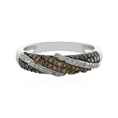 I4 Blue Diamond Silver Ring