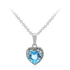 Swiss Blue Topaz Silver Necklace