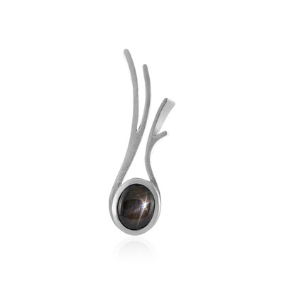 Black Star Sapphire Silver Pendant (MONOSONO COLLECTION)