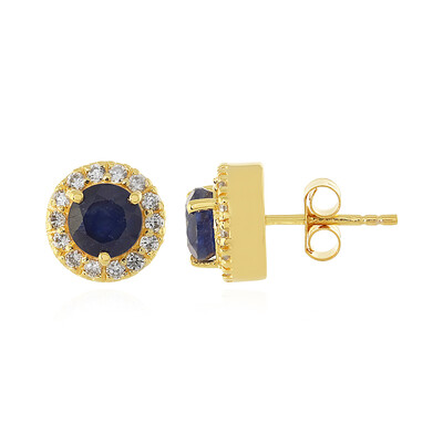 Madagascar Blue Sapphire Silver Earrings