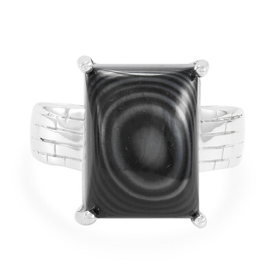 Psilomelane Silver Ring